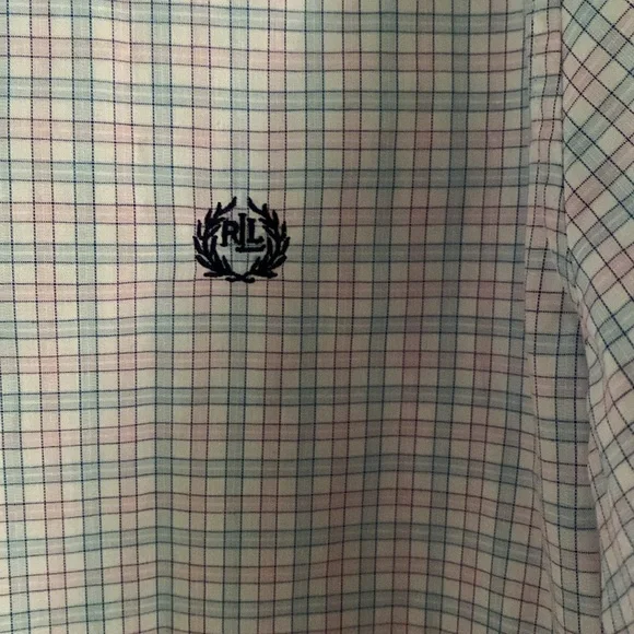 BNWOT Lauren Ralph Lauren Kids Button Down Shirt - Light Purple and White - Picture 2 of 8